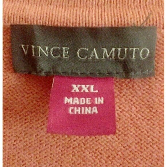 Vince Camuto Coral Orange Johnny Collar Lightweight Women's Sweater - XXL NWT - Picture 3 of 9